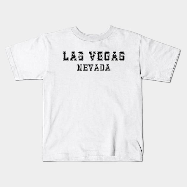 Plain Black Logo Las Vegas Nevada Kids T-Shirt by vintagetrends